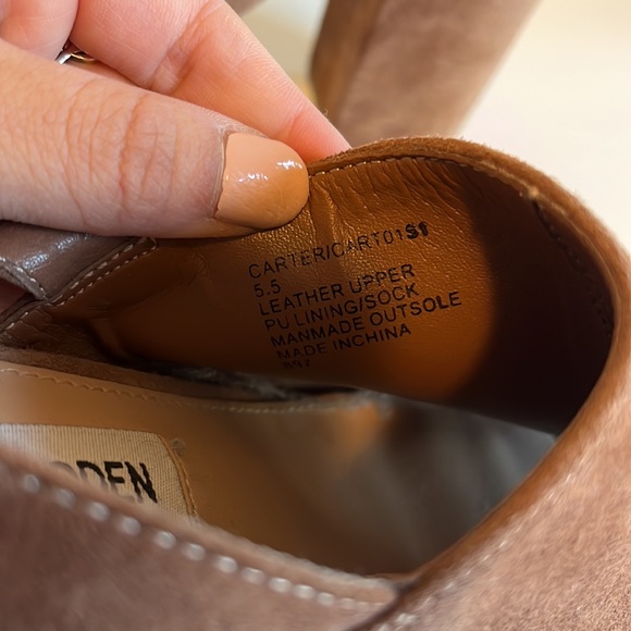 Steve Madden Carter Slingback Suede Camel Chunky Sandal Heel Size 5.5 - Picture 9 of 11